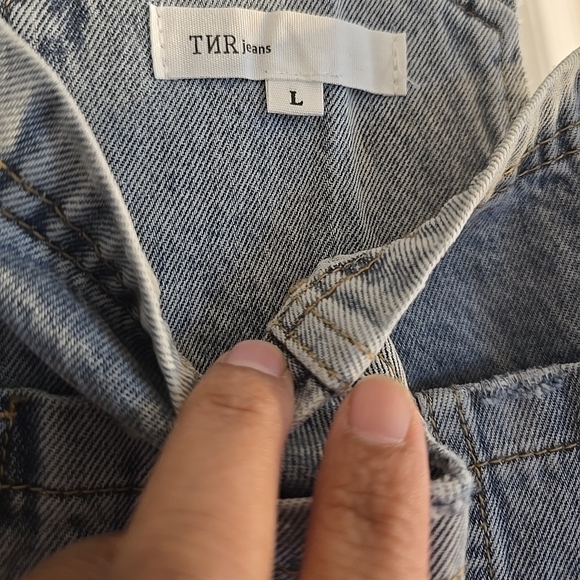 TNR Jeans Ripped and torn blue Denim Overalls, Size L, NWT - Picture 2 of 16